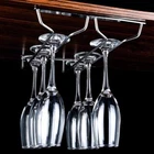 Silver Stainless Steel Wine Rack Glass Holder Hanging Bar Goblet Hanger ShelGU