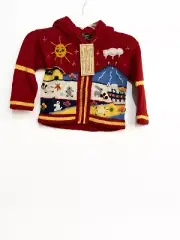 Tesoros A Mano Kids Multicolor Acrylic Sweater Embroidered Full Zip Hooded 0