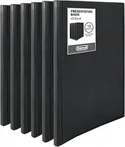 Dunwell Binder with Plastic Sleeves 12-Pocket (12 Pack, Black) - Presentation Book, 8.5 x 11 Portfolio Folder, 12 Sheet Protectors Display 24 Pages of Documents, Certificates, Keepsakes