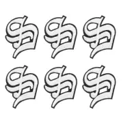 Iron on Letter Patches, 6Pcs Iron on Patches, Letter S Black White