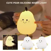 Pear-Shaped Silicone Night Light with 7 Color Changing For Bedrooms Warm Z9P8
