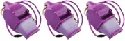 Fox 40 Sonik Blast CMG 3-Chamber Pealess Whistle + Lanyard, Purple (3-Pack)