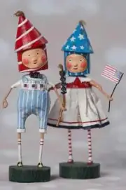 ESC & Co Lil' Firecracker GIRL & BOY Figurines, Lori Mitchell #34036, NIB