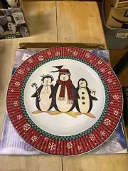 Debbie Mumm Penguins Serving Platter by Sakura 13" NEW NIB