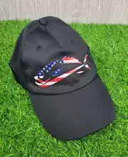 FIELD & STREAM Silicone Fish Icon Stretch Fit Cap USA Red/Wht/Blue Fish NWT