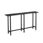 54 Espresso and Black Frame Console Table