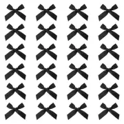 24 Pcs Mini Ribbon Bow 1.8 Inch Mini Fabric Satin Ribbon Black