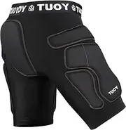 TUOY Protective Padded Shorts for Snowboard,Skate and Ski,3D Protection for Hip,Butt and Tailbone