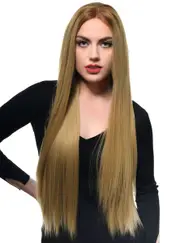Dark Blonde Rooted Extra Long Straight Lace Front Fashion Wig