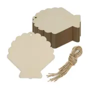 Shell Wood Cutout DIY Crafts Wooden Shell Shaped Hanging Ornaments Wood Tags ...