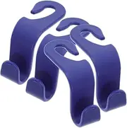 Anneome 4pcs Car Hook Car Seat Hooks Headrest Hooks for Cars Car Hanger Car Headrest Hooks Bag Hook for Cars Purse Hanger for Cars Purse Hook for Cars Car Bag Hooks Car Coat Hanger Blue
