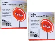 Flashing Led Stop Sign For Garage Parking With Motion Sensors Adjustable Height