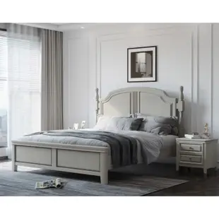 品歐家具【M9112】美式床架 5尺6尺 橡膠木實木