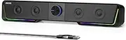 Jeecoo A40 Bluetooth Computer Speakers with Clear Sound, USB Plug & Play PC Speakers with LED Light, Gaming Soundbar with Switch Button for Desktop Laptop Monitor Phone PS5 (USB-C Adapter Included)