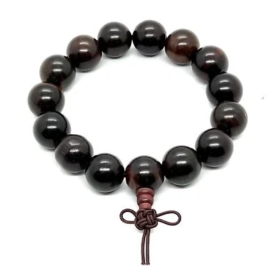 Rosewood Stretch Bracelet, Red Sandalwood Wrist Mala - Energy, Cleanse,