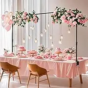 Adjustable Over The Table Rod Stand 50-94" Length, 70''Tall Balloon Flower Arch for Birthday, Wedding, Party, Christmas, Anniversary Decorating