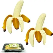 Eutreec 2 PCS Squishy Banana Toys Simulation Banana Squishy Squeeze Toys, Super Soft Stress Relief Spotted Peeled Banana Party Favors for Kids Toy for Boys Girls Adults April Fool's Day