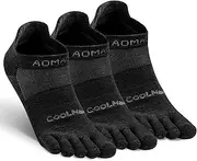aomagic Toe Socks for Men and Women Athletic Running Coolmax Five Finger Ankle/Quarter Socks Breathable Lightweight, 3 Pairs