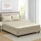 Queen Silk Satin Fitted Sheet, Soft Deep Pocket Single Bottom Bed Sheets Sold...
