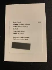 ISAIAH SIMMONS 2020 PANINI LUMINANCE FOOTBALL AUTO RC ROOKIE YEAR ONE SIGNATURE