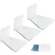 3 Pieces Invisible Floating Bookshelf Wall Mount Iron Floating Book Shelves M...