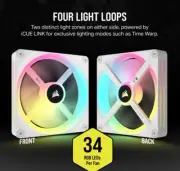 Corsair QX RGB Series, iCUE LINK QX140 RGB WHITE, 140mm Magnetic Dome Bearing PW