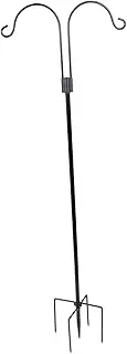 Kisangel Metal Shepherd Hook Ornament for Garden Xmas Decor Easy Install Ground Inserted Light Hanger