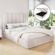 Artiss Bed Frame Double Size Beige TETTE
