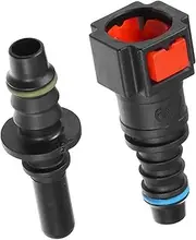 REPAIROCK Car Fuel Line Hose Quick Release Connector Kit Straight 5/16" 7.89mm SAE to 5/16" 8mm Disconnect Hose Plastic Red Auto Replacement Parts
