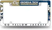 Rico Industries NCAA Georgia Tech Yellow Jackets - GT Primary 12" x 6" Chrome All Over Automotive License Plate Frame for Car/Truck/SUV