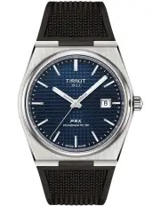 [Tissot] PRX Powermatic 80 T1374071704100 Watch in Blue/Black Rubber