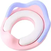 Abaodam 1Pc Toilet Training Seat Potty Trainer Ring with Urine Splash Guard Easy Clean PVC Material Secure Grip Handles for Boys Pink Portable Design