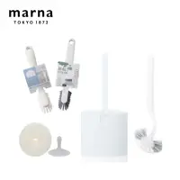 在飛比找momo購物網優惠-【MARNA】日本進口掃除四件組(清潔刷2支+馬桶刷+海綿刷