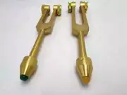 5th HARMONIC WEIGHTED GOLD COLOR Ying Yang TUNING FORK C256 G384 with Gemfeet