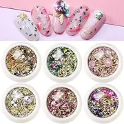 Nail Art Rhinestones Decorations for Women 3D Nail Crystals Gems 6 Wheels Mixed Flatback Rivets Diamond Jewel Beads Charms Colorful Nail Art Accessories Supplies for DIY Designs Manicure Wraps 1