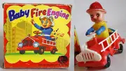 RARE VINTAGE 60'S ELVIP FIRE ENGINE GREEK TIN TOY GREECE KO KANTO JAPAN NEW MIB