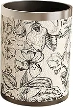 WeiLaiKeQi Trash Can PU Leather, Trash Container,Luxury,Waste Basket,Kitchen Dust Bin for Vanity Bathroom Laundry Room Home Office, Style C
