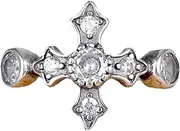 [Dishowme] Crystal Cross Ring Punk Rhinestone Cross Knuckle Ring Christian Religious Pray Finger Joint Ring Jewelry for Women Men Girls