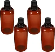 minkissy 4pcs Amber Empty Plastic Bottles 16oz/500ml Lotion Bottles Squeeze Refillable Containers Empty Shampoo Bottles Travel Squeeze Bottle for Lotions Liquid Body Soap Conditioner Creams