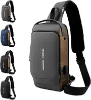 [Generic] New Carbon Fiber Streamline Anti-Theft Sling Bag Carbon Fiber Sling Bag Sling Backpack Usb Waterproof