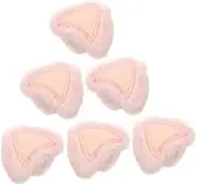 Mini Bunny Ears Headband Pink Plush Cat Ear Hair Clip Set for Cosplay DIY Craft Easter Basket