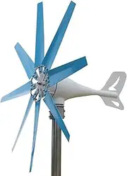 48v,12000W Vertical Wind Turbine Generator, 8 Blades Vertical Magnetic Levitation Upright Wind Generator with Controller for Outdoor Garden (Blue)