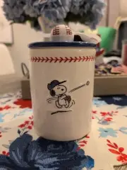 Rae Dunn Peanuts Snoopy Play Ball Baseball Canister