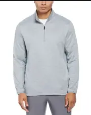 PGA TOUR Mens Two Tone Space Dyed Quarter Zip Sweater Quarry Heather Grey Medium