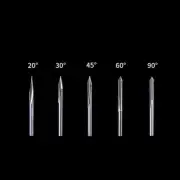 5pcs 20/30/45/60/90 Degree 0.2mm V Groove Solid Carbide Router Bit 1/8" Shank