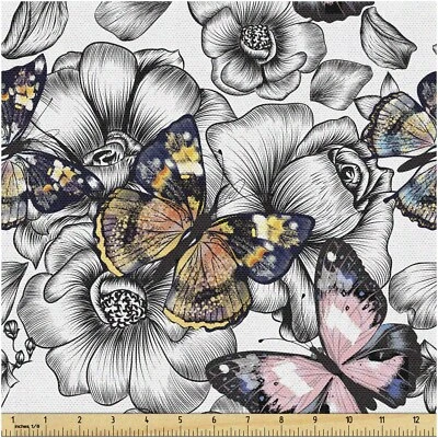 Retro Blooms: Monarch Butterfly Fabric - 2 Yards of Nostalg