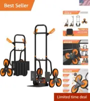 Heavy Duty Stair Climbing Hand Truck 440lb Capacity Folding Steel Trolley