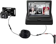 SaZaK Baby Car Monitor 1080P Monitor Camera for Baby Rear Facing Seat 4.3 Inch Folding Car Seat Mirror Display 150° Wide View Baby Car Mirror Camera Easy Installation