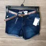 Tommy Bahama Girls Size 10 Blue Water Drop Glitter Belt Folded Hem Shorts NWT