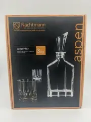Nachtmann Riedel Fine Bavarian Crystal Aspen Whiskey Set Decanter 2 Tumblers